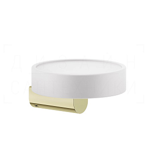 Gessi Rilievo Мыльница с керамической чашей Neolite, подвесная, цвет: white/brass PVD 59501#710
