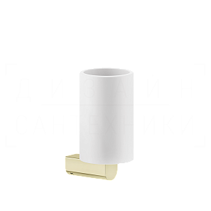 Gessi Rilievo Стакан подвесной, керамический Neolite, цвет: white/brass PVD 59507#710