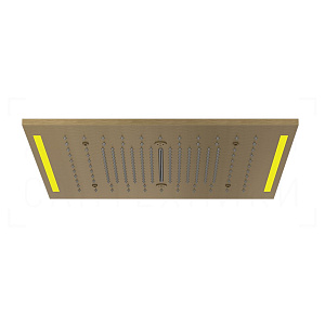 Gessi Colour Потолочный душ 50,5 см, встраиваемый, 3 вида струи, хромотерапия, цвет: antique brass 57977#713