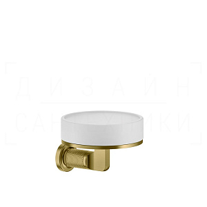 Gessi Inciso Мыльница с керамической чашей Neolite, подвесная, цвет: white/gold brushed 58501#716