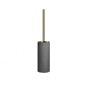 Gessi Ingranaggio Ершик для унитаза напольный, с кермической колбой Neolite, цвет: black/brass PVD 63744#710