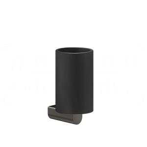 Gessi Rilievo Стакан подвесной, керамический Neolite, цвет: black/black metal brushed PVD 59508#707