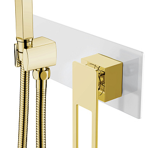 Boheme Q Гигиенический душ со смесителем и встраиваемой частью, цвет: white/gold 147-WG