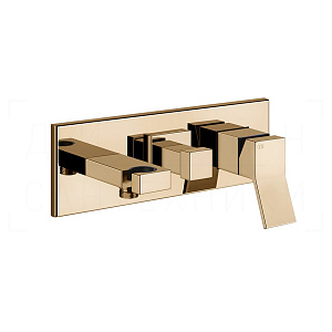 Gessi Rattangolo K Смеситель для душа встраиваемый, на 2 потреб., внеш. часть, цвет: warm bronze PVD 53141#735