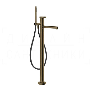 Gessi Anello Смеситель для ванны напольный, с душевым гарнитуром, излив 26 см, цвет: antique brass 63328#713