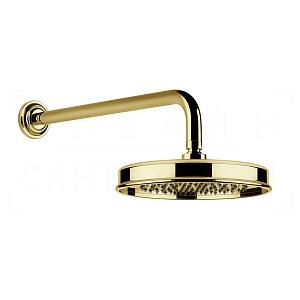 Gessi Venti20 Верхний душ d22,9 см, настенный кронштейн, 1 вид струи, цвет: gold PVD 65148#246