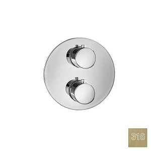 Almar Core Round Термостат для душа, внешняя часть на 2 потребителя, цвет: 316 brushed high brass E176832.HB316