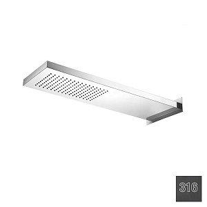 Almar Smart Верхний душ с кронштейном 53,7х19,2 см, 1 режим, цвет: 316 PVD brushed absolute black E044200.AB316