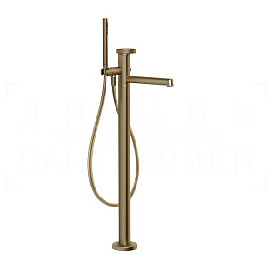 Gessi Anello Смеситель для ванны напольный, с душевым гарнитуром, излив 26 см, цвет: deep bronze PVD 63328#791
