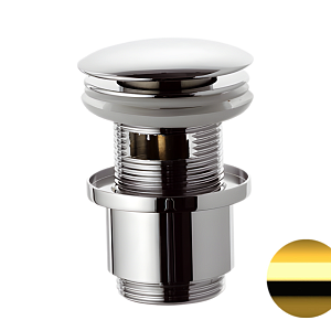 Remer Донный клапан click-clack с переливом, цвет: oro lucido 905CC2114DO