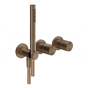 Gessi Habito Смеситель для душа встраив., на 2 потреб., внеш. часть, цвет: coffee bronze brushed PVD 70438#761