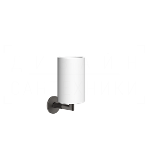 Gessi Ingranaggio Стакан подвесной, керамический Neolite, цвет: white/black metal brushed PVD 63807#707