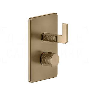 Gessi Inciso Термостат для душа встраив., на 1 потреб., внешняя часть, цвет: warm bronze brushed PVD 58132#726
