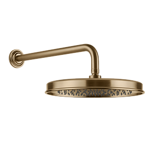 Gessi Venti20 Верхний душ 33 см 1 режим, кронштейн настенный 39 см, цвет: warm bronze brushed PVD 65149#726