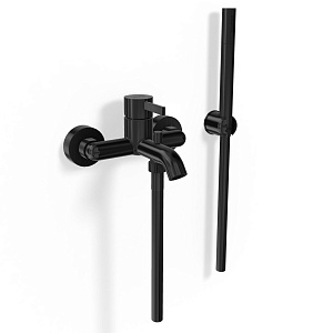 Remer Metrica Смеситель для ванны: ручной душ 1 режим, шланг 150 см, цвет: nero spazzolato PVD MC02GM