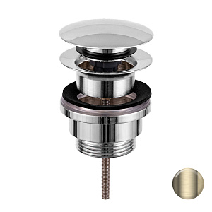 Remer Донный клапан Click-Clack, универсальный 1”1/4, цвет: champagne spazzolato PVD 905CCR114CH
