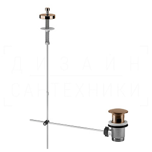 Gessi Донный клапан автоматический, с переливом, цвет: copper PVD 01350#030