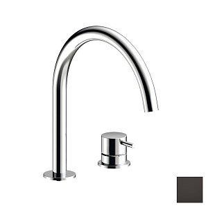 Almar Round Смеситель для раковины на 2 отверстия, без д/к, излив 22,1 см, цвет: polished deep black E214005.DB