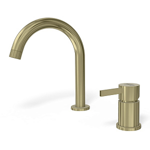Remer Metrica Смеситель для раковины на 2 отверстия, излив 17,1 см, цвет: champagne spazzolato PVD MC57CH