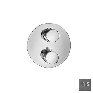 Almar Core Round Термостат для душа, внешняя часть на 2 потребителя, цвет: 316 PVD brushed gun metal E176832.GM316