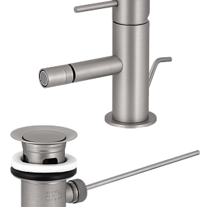 Remer X Style Смеситель для биде, с донным клапаном, цвет: nichel spazzolato opaco X20NPO
