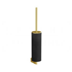 Gessi Origini Ершик для унитаза подвесной, с кермической колбой Neolite, цвет: black/gold brushed 66420#716