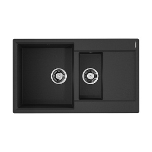 Omoikiri Daisen 86-2-BL Кухонная мойка Artgranit 86x51 см, цвет: черный 4993477
