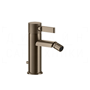 Gessi Inciso Смеситель для биде с донным клапаном, излив 10,8 см, цвет: coffee bronze brushed PVD 58007#761