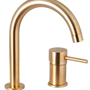 Remer X Style Смеситель для раковины, без д/к, высота излива 14 см, цвет: oro spazzolato X57BG