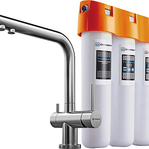 Omoikiri Nagano-BN + Pure Drop Lite Смеситель для кухни + фильтр, цвет: нержавеющая сталь 4011.8028