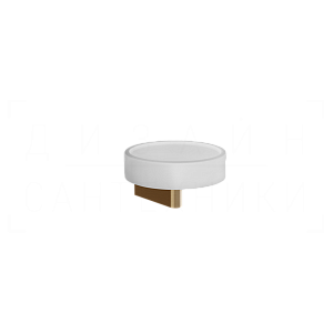 Gessi Origini Мыльница с керамической чашей Neolite, подвесная, цвет: white/deep bronze brushed PVD 66401#791