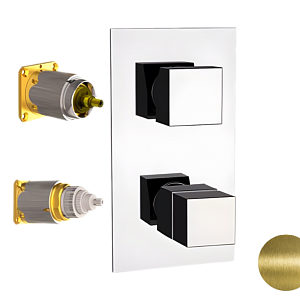 Remer Q-Elegance Термостат для ванны встраиваемый 2 потребителя, внешняя часть, цвет: vecchio ottone QT92KBVO