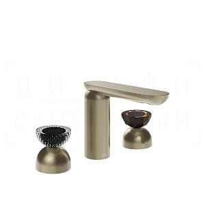 Gessi Perle Смеситель для раковины на 3 отв., без д/к, излив 13,2 см, цвет: finox brushed nickel 74786#149