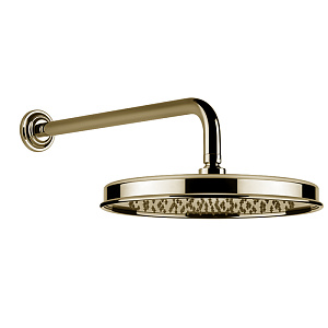 Gessi Venti20 Верхний душ 32,8 см 1 вид струи, кронштейн настенный 38,9 см, цвет: brass PVD 65149#710