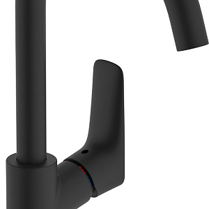 Hansgrohe Logis Смеситель для раковины высокий, без д/к, излив 15,4 см, цвет: матовый черный 71131670