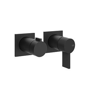 Gessi Inverso Diamantato Смеситель для душа на 2 потребителя, встр., внешняя часть, цвет:matte black 73638#299