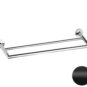 Remer Guest Полотенцедержатель двойной 64 см, подвесной, латунь, цвет: nero opaco GS33NO