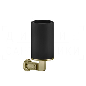Gessi Inciso Стакан подвесной, керамический Neolite, цвет: black/brushed brass PVD 58508#727