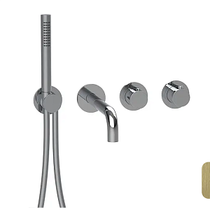 Almar Modular Round Термостат для ванны с изливомидушем, внешняя часть, цвет: brushed high brass E180135.HB
