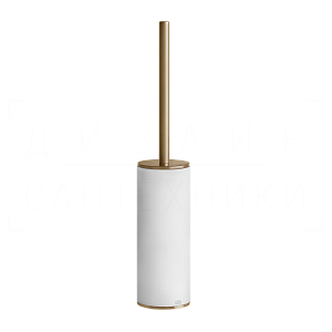 Gessi 316 Ершик для унитаза напольный, с кермич. колбой Neolite, цвет: white/warm bronze brushed PVD 54743#726