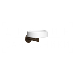 Gessi Ventaglio Мыльница с керамической чашей Neolite, подвесная, цвет: white/dark bronze 63601#845