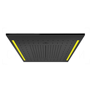 Gessi Colour Потолочный душ 50,5 см, встраиваемый, 3 вида струи, хромотерапия, цвет: black metal PVD 57977#706