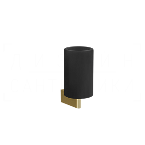 Gessi Origini Стакан подвесной, керамический Neolite, цвет: black/brushed brass PVD 66408#727