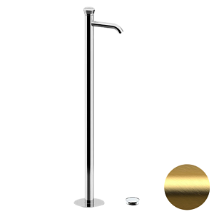 Remer Element Смеситель для раковины напольный, д/к, излив 18 см, цвет: oro spazzolato ET18BG