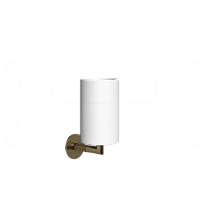 Gessi Ingranaggio Стакан подвесной, керамический Neolite, цвет: white/antique brass 63807#713
