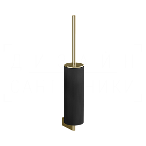 Gessi Origini Ершик для унитаза подвесной, с кермической колбой Neolite, цвет: black/brass PVD 66420#710
