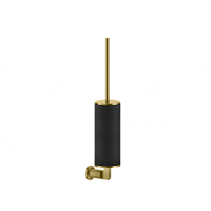 Gessi Inciso Ершик для унитаза подвесной, с кермической колбой Neolite, цвет: black/gold brushed 58520#716