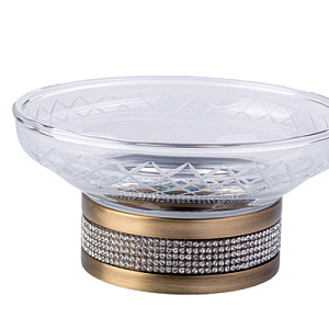 Boheme Royal Cristal Мыльница со стеклянной чашей, настольная, цвет: bronze 10930-BR