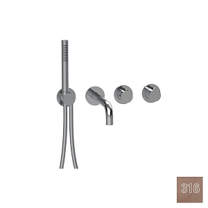 Almar Modular Round Термостат для ванны с изливомидушем, внешняя часть, цвет: 316 brushed copper E180135.CO316
