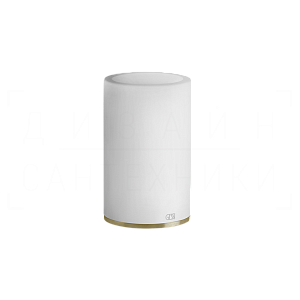 Gessi 316 Стакан настольный, керамический Neolite, цвет: white/brushed brass PVD 54731#727